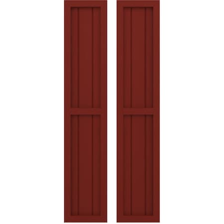 Americraft 3-Board Exterior Wood 2 Equal Panel Framed Board-n-Batten Shutters, ARW101BF311X66MRH